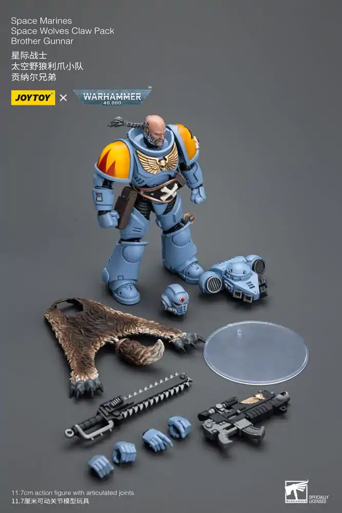 Warhammer 40k Figurka Akcji 1/18 Space Marines Space Wolves Claw Pack Brat Gunnar 12 cm zdjęcie produktu