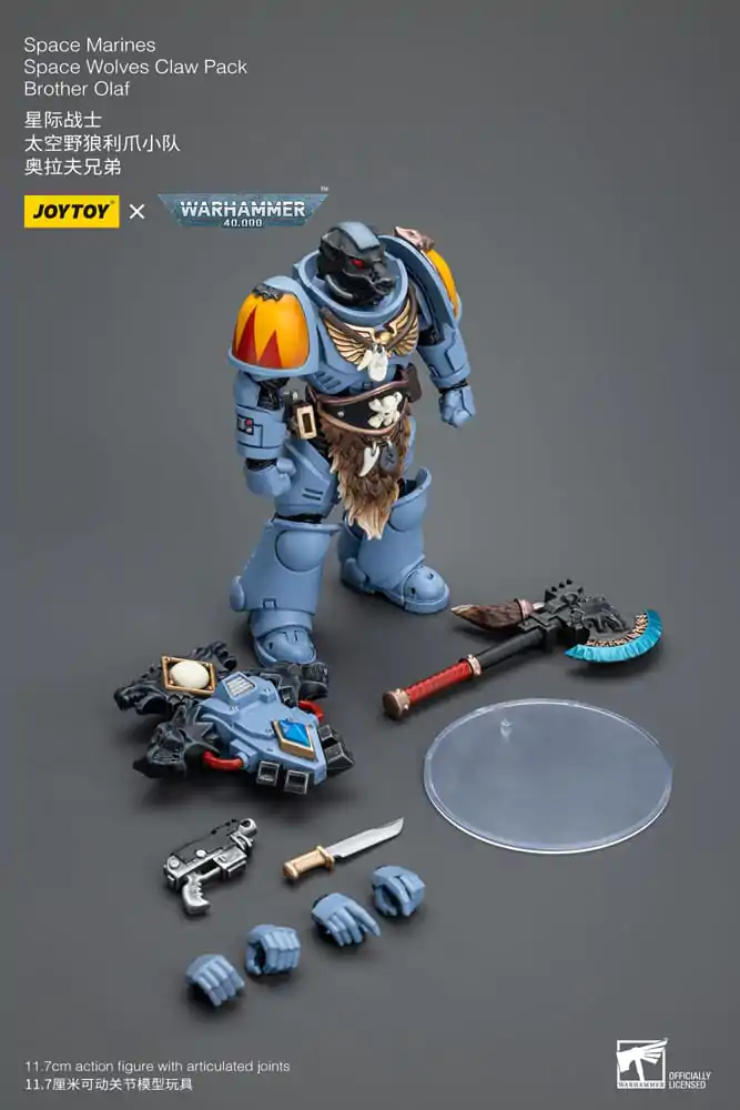 Warhammer 40k Figurka Akcji 1/18 Space Marines Space Wolves Claw Pack Brat Olaf 12 cm zdjęcie produktu