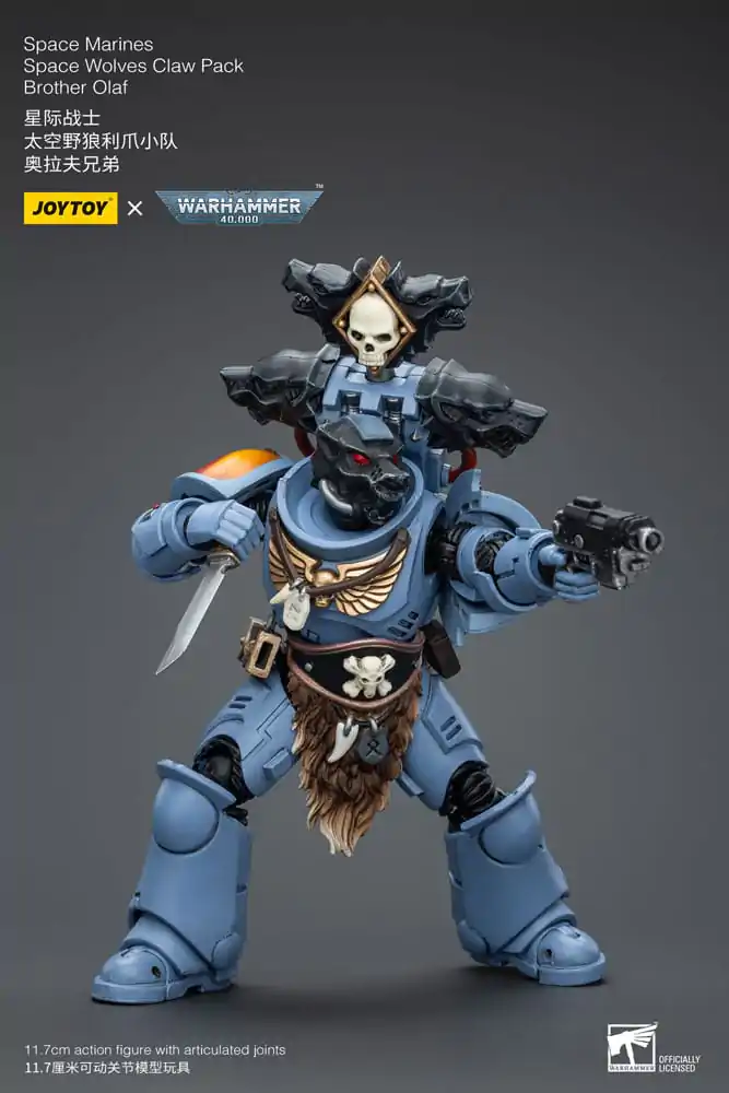 Warhammer 40k Figurka Akcji 1/18 Space Marines Space Wolves Claw Pack Brat Olaf 12 cm zdjęcie produktu