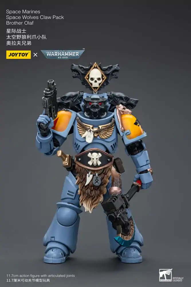 Warhammer 40k Figurka Akcji 1/18 Space Marines Space Wolves Claw Pack Brat Olaf 12 cm zdjęcie produktu