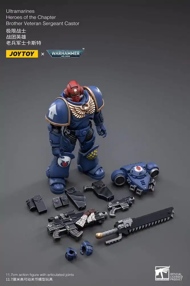 Warhammer 40k Figurka Akcji 1/18 Ultramarines Heroes of the Chapter Brat Veteran Sierżant Castor 12 cm zdjęcie produktu