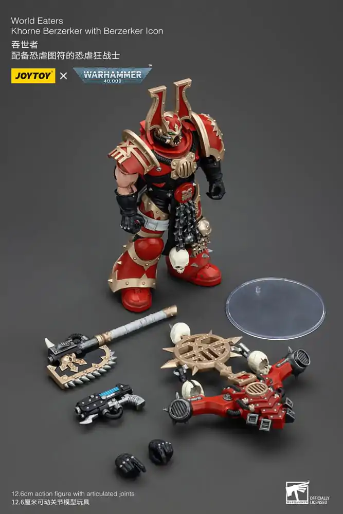 Warhammer 40k Figurka Akcji 1/18 World Eaters Khorne Berzerker z Berzerker lcon 13 cm zdjęcie produktu