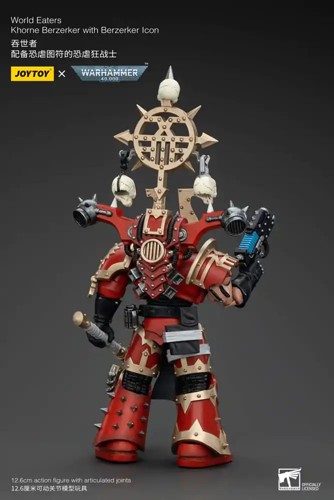 Warhammer 40k Figurka Akcji 1/18 World Eaters Khorne Berzerker z Berzerker lcon 13 cm zdjęcie produktu