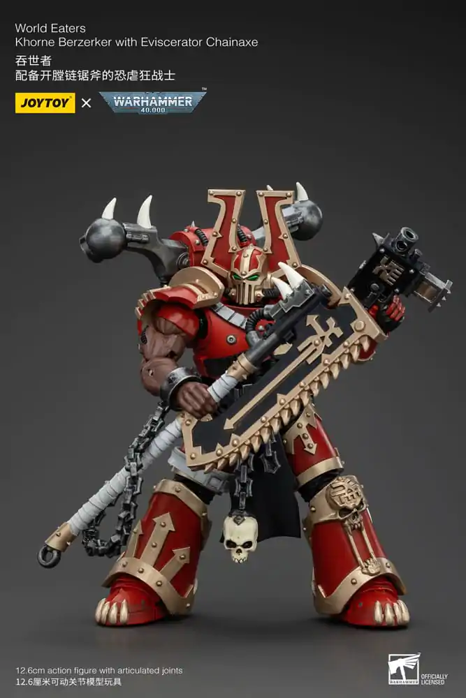 Warhammer 40k Figurka Akcji 1/18 World Eaters Khorne Berzerker z Eviscerator Chainaxe 13 cm zdjęcie produktu