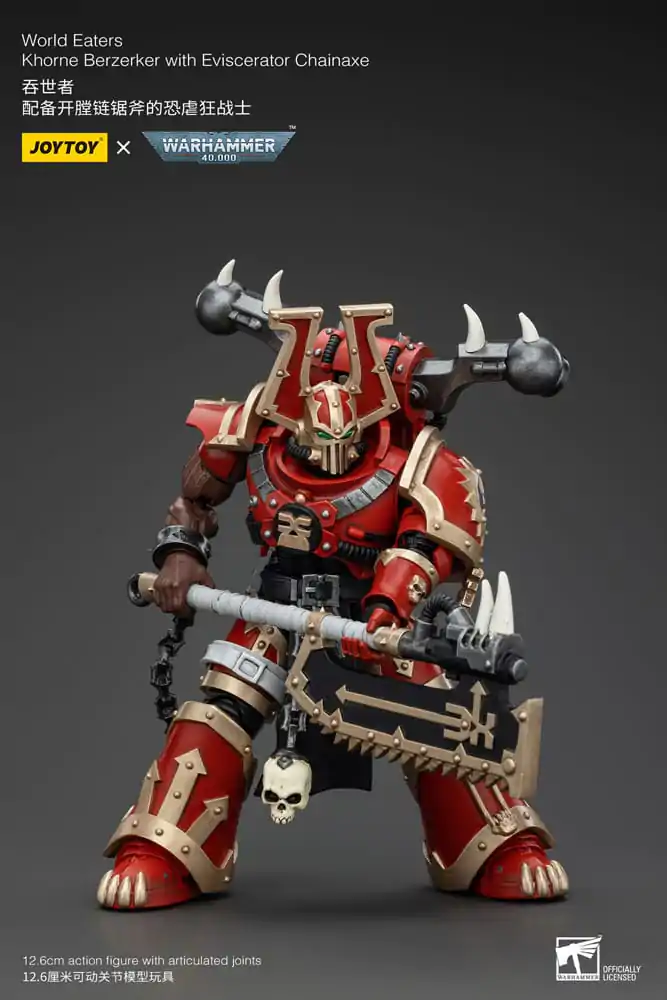 Warhammer 40k Figurka Akcji 1/18 World Eaters Khorne Berzerker z Eviscerator Chainaxe 13 cm zdjęcie produktu