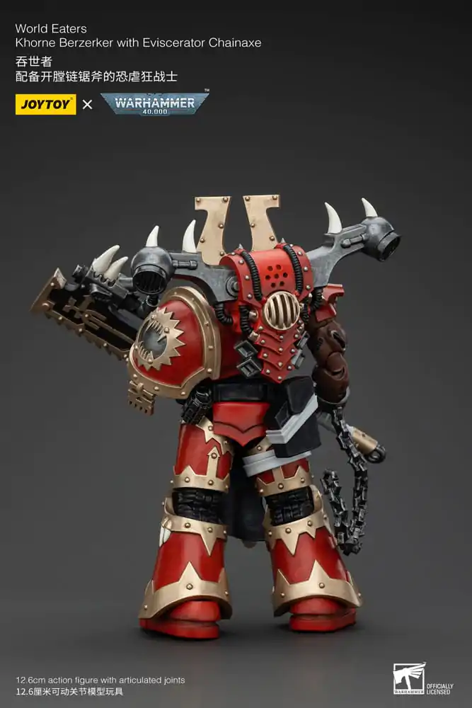 Warhammer 40k Figurka Akcji 1/18 World Eaters Khorne Berzerker z Eviscerator Chainaxe 13 cm zdjęcie produktu