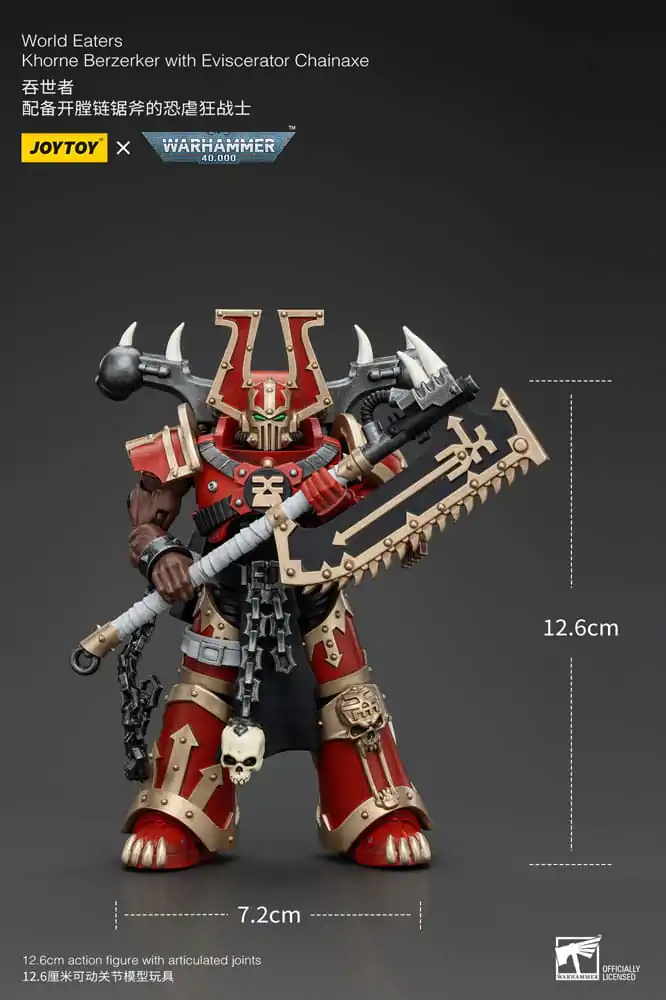 Warhammer 40k Figurka Akcji 1/18 World Eaters Khorne Berzerker z Eviscerator Chainaxe 13 cm zdjęcie produktu