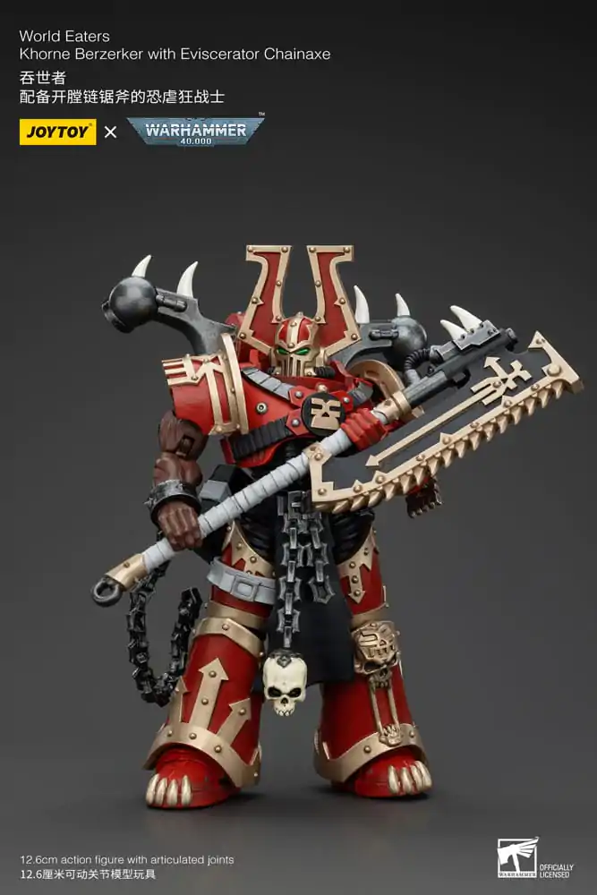 Warhammer 40k Figurka Akcji 1/18 World Eaters Khorne Berzerker z Eviscerator Chainaxe 13 cm zdjęcie produktu