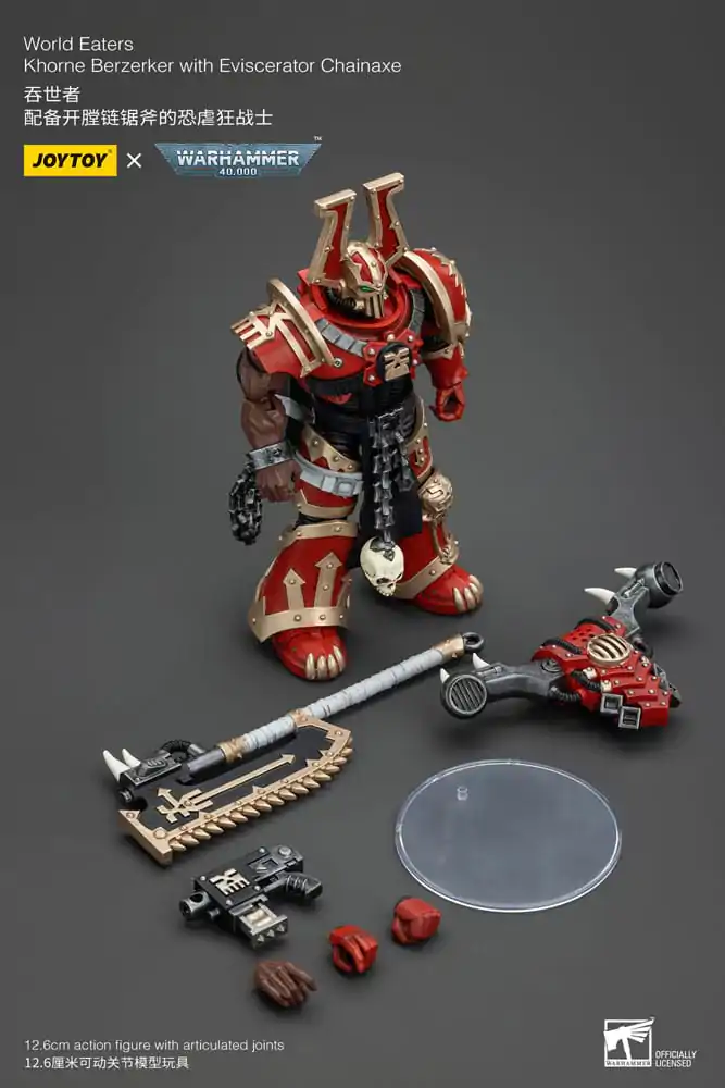 Warhammer 40k Figurka Akcji 1/18 World Eaters Khorne Berzerker z Eviscerator Chainaxe 13 cm zdjęcie produktu