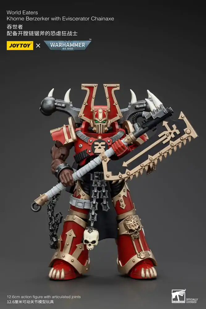 Warhammer 40k Figurka Akcji 1/18 World Eaters Khorne Berzerker z Eviscerator Chainaxe 13 cm zdjęcie produktu