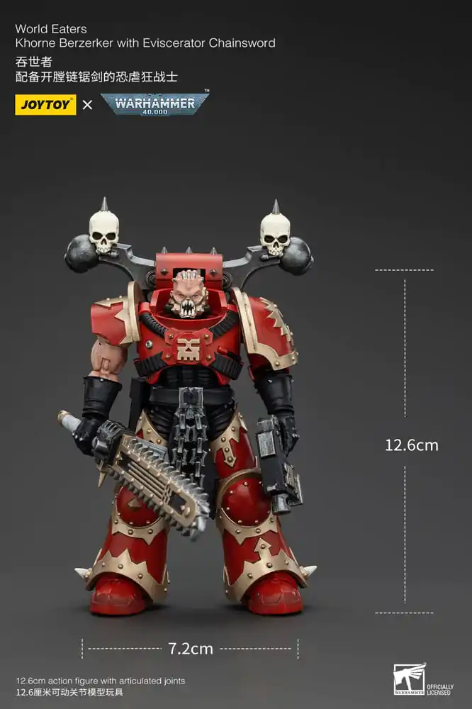 Warhammer 40k Figurka Akcji 1/18 World Eaters Khorne Berzerker z Eviscerator Chainsword 13 cm zdjęcie produktu