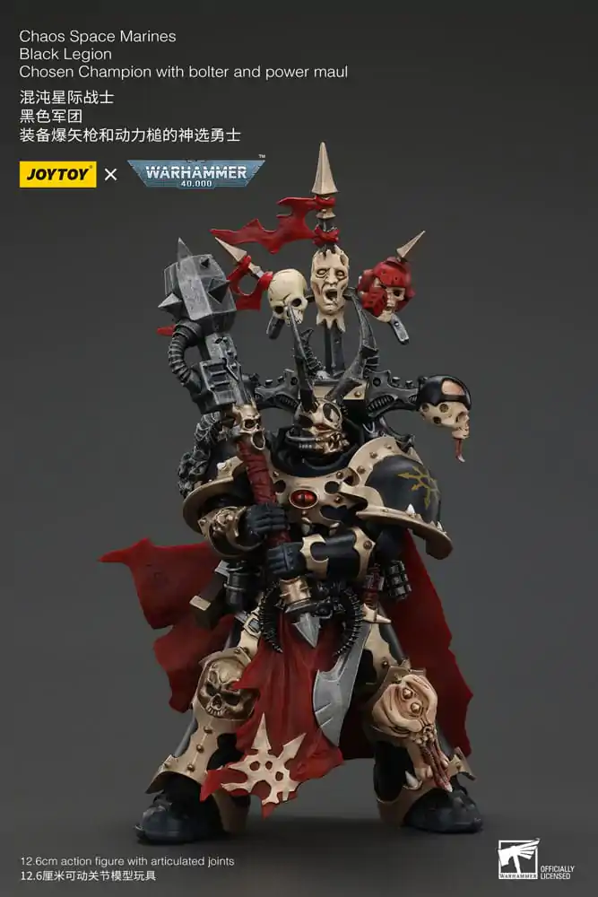 Warhammer 40k Figurka Akcji Chaos Space Marines Black Legion Chosen Champion z bolterem i młotem energetycznym 20 cm zdjęcie produktu