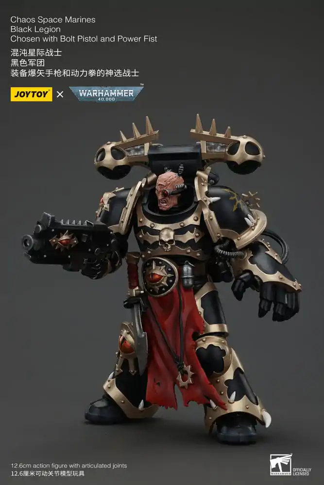 Figurka Akcji Warhammer 40k Chaos Space Marines Black Legion Chosen z Bolt Pistol i Power Fist 20 cm zdjęcie produktu