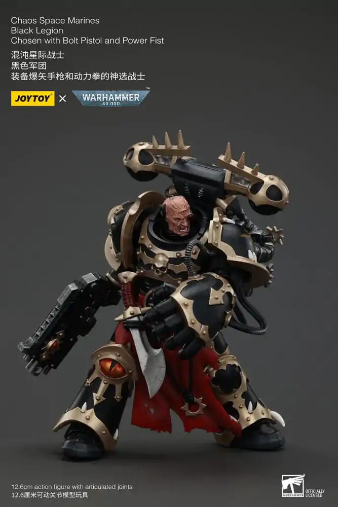 Figurka Akcji Warhammer 40k Chaos Space Marines Black Legion Chosen z Bolt Pistol i Power Fist 20 cm zdjęcie produktu