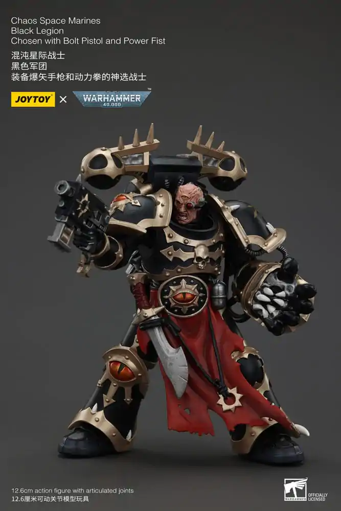 Figurka Akcji Warhammer 40k Chaos Space Marines Black Legion Chosen z Bolt Pistol i Power Fist 20 cm zdjęcie produktu