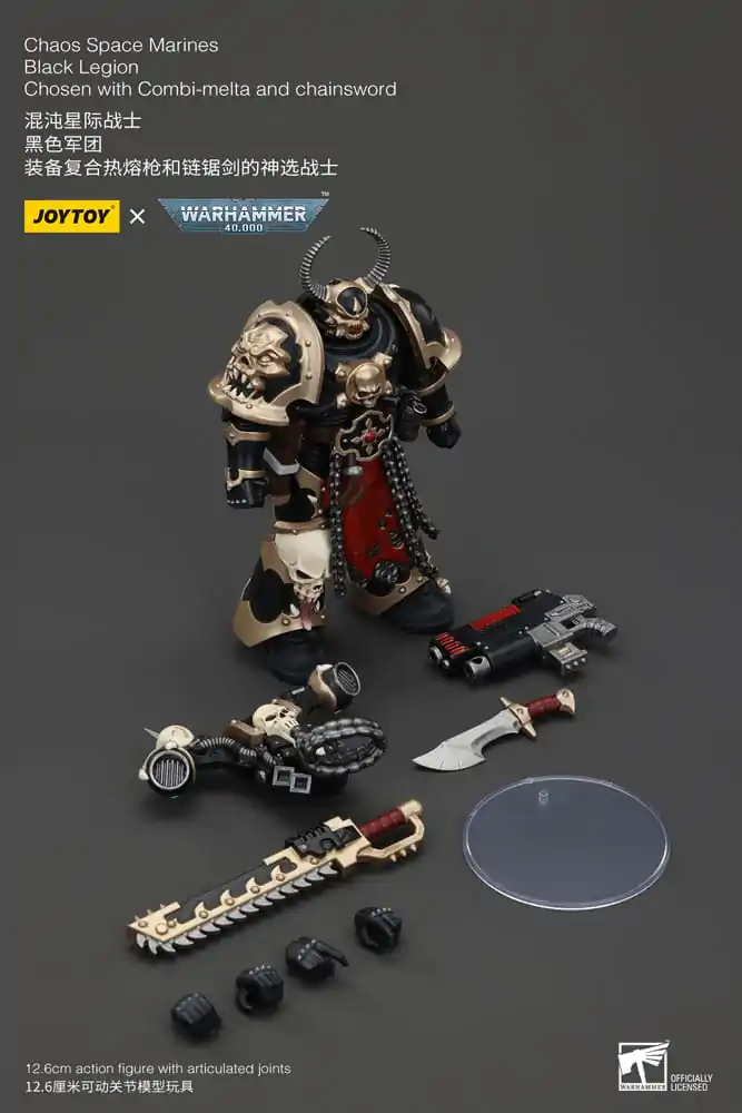 Warhammer 40k Figurka Akcji Chaos Space Marines Black Legion Chosen z Combi-melta i mieczem łańcuchowym 20 cm zdjęcie produktu