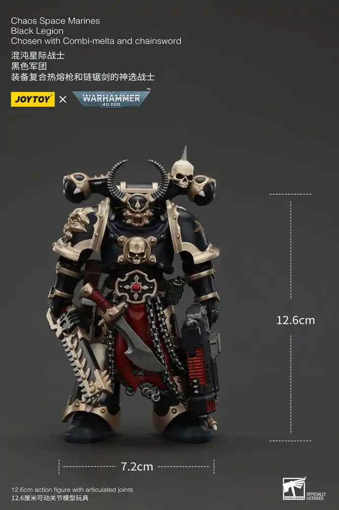 Warhammer 40k Figurka Akcji Chaos Space Marines Black Legion Chosen z Combi-melta i mieczem łańcuchowym 20 cm zdjęcie produktu