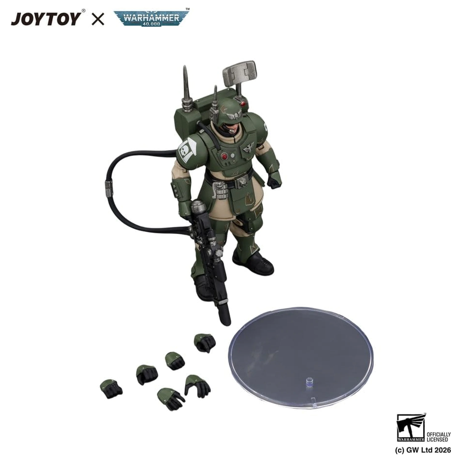 Warhammer figurka akcji Astra Militarum Kasrkin 3 z Hot-shot Lasgun i Vox-caster zdjęcie produktu