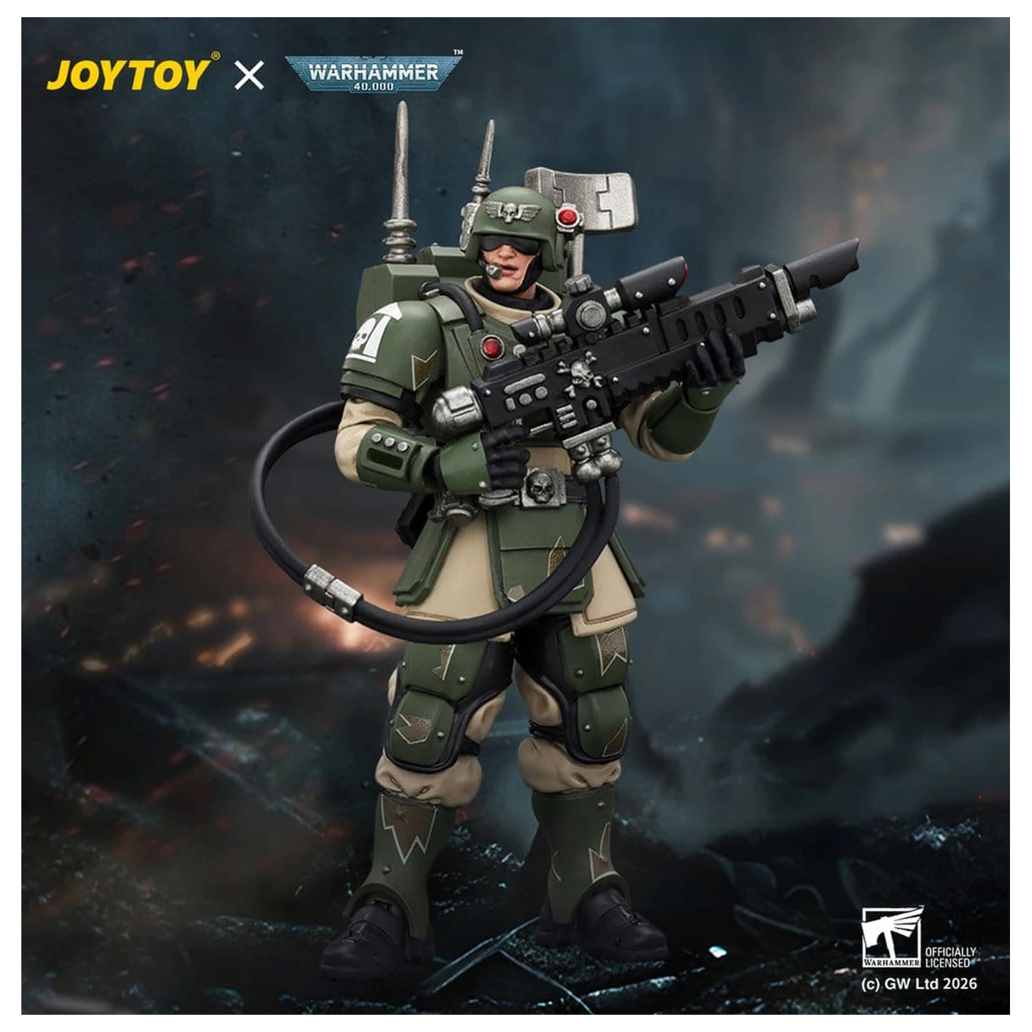 Warhammer figurka akcji Astra Militarum Kasrkin 3 z Hot-shot Lasgun i Vox-caster zdjęcie produktu
