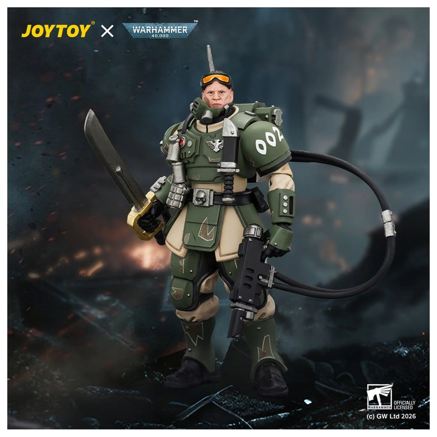Warhammer figurka akcji Astra Militarum Kasrkin 7 z Hot-shot Laspistol i Power Sword zdjęcie produktu