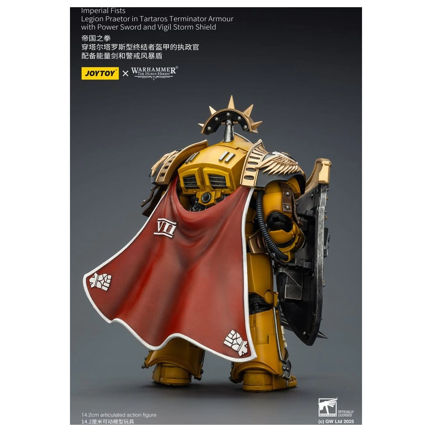 Warhammer Imperial Fists Figurka Akcji Legion Praetor w pancerzu Tartaros Terminator Armour z Power Sword i Vigil Storm Shield 14 cm zdjęcie produktu