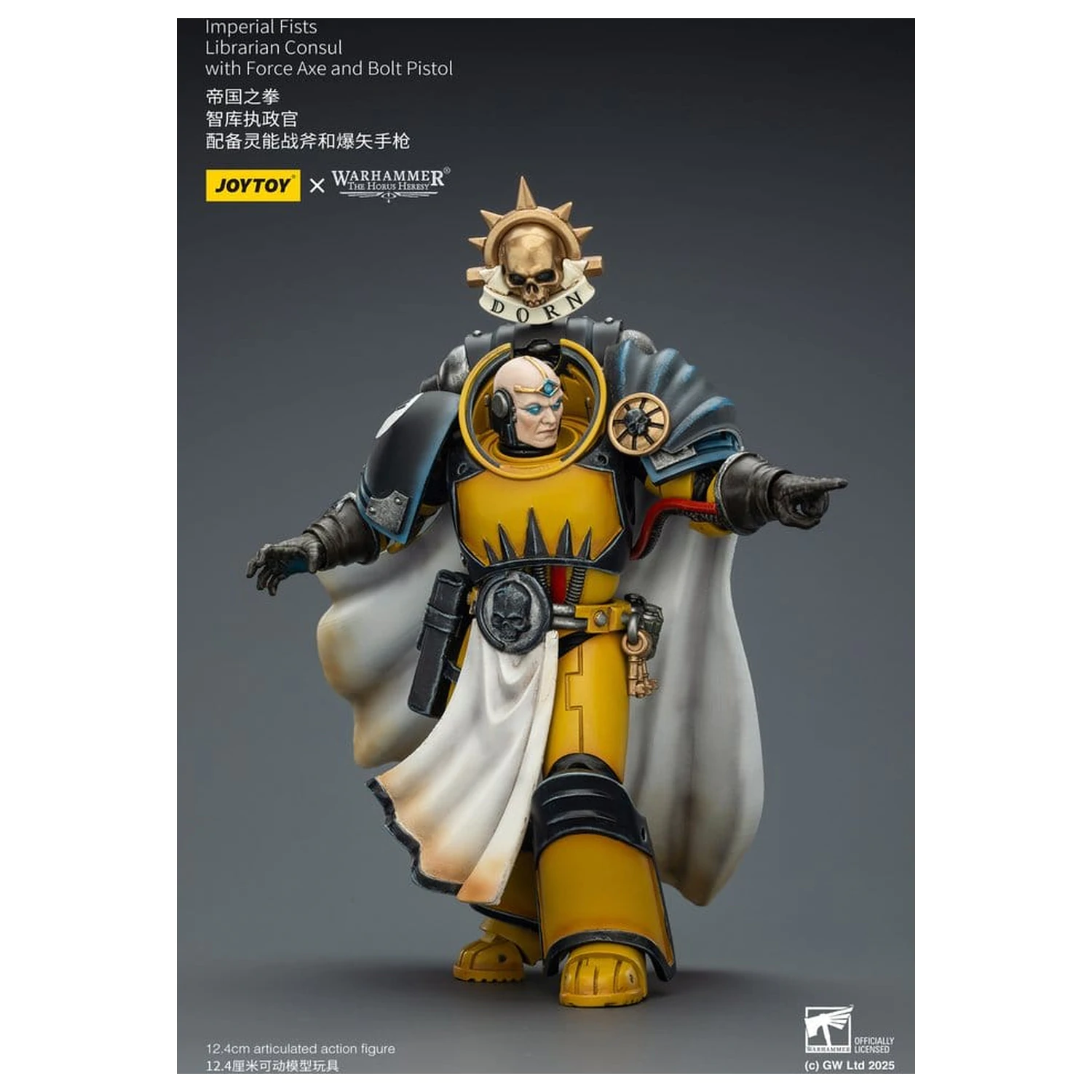Warhammer Imperial Fists Action Figure Librarian Consul z toporem energetycznym i pistoletem Bolt, 12 cm zdjęcie produktu