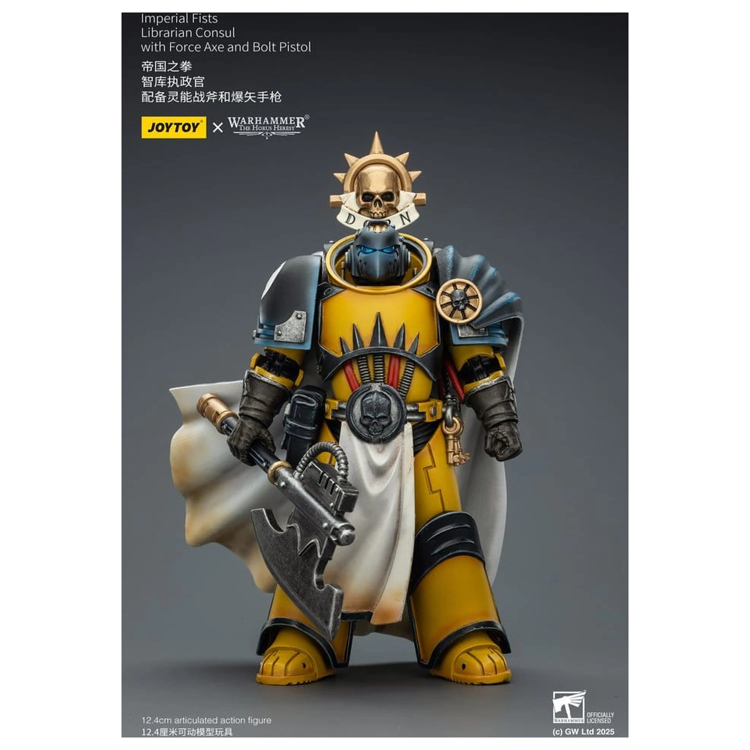 Warhammer Imperial Fists Action Figure Librarian Consul z toporem energetycznym i pistoletem Bolt, 12 cm zdjęcie produktu