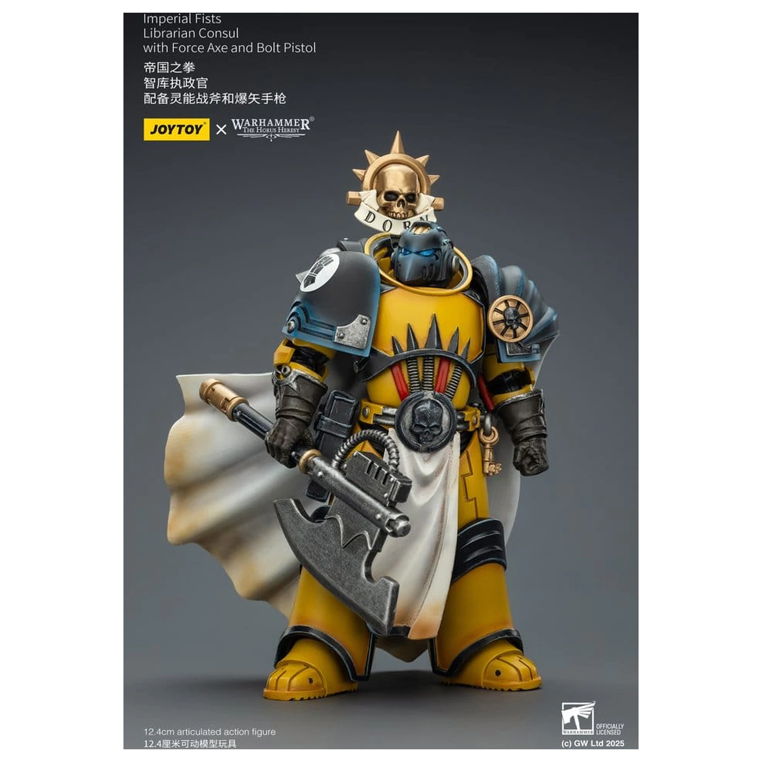 Warhammer Imperial Fists Action Figure Librarian Consul z toporem energetycznym i pistoletem Bolt, 12 cm zdjęcie produktu