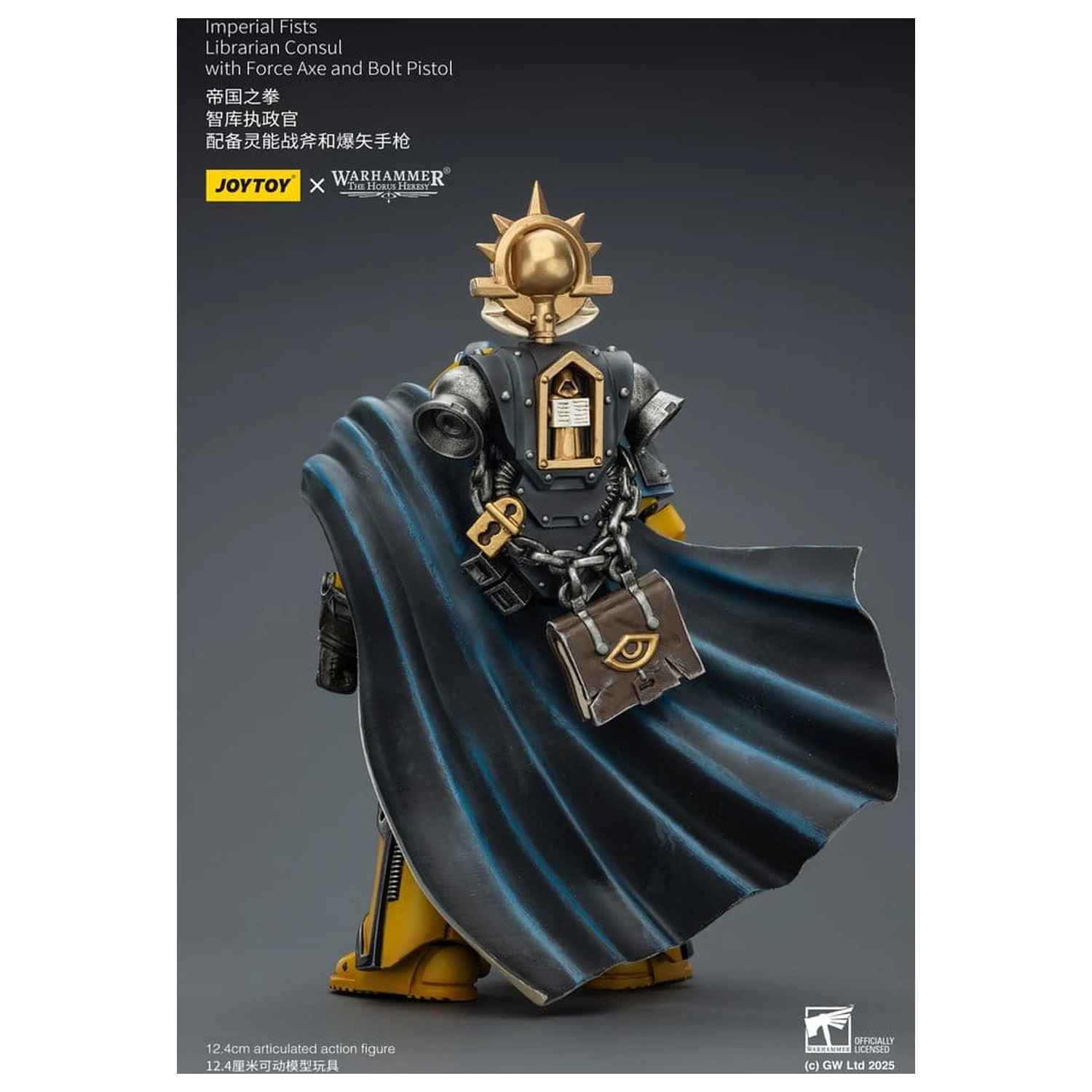 Warhammer Imperial Fists Action Figure Librarian Consul z toporem energetycznym i pistoletem Bolt, 12 cm zdjęcie produktu