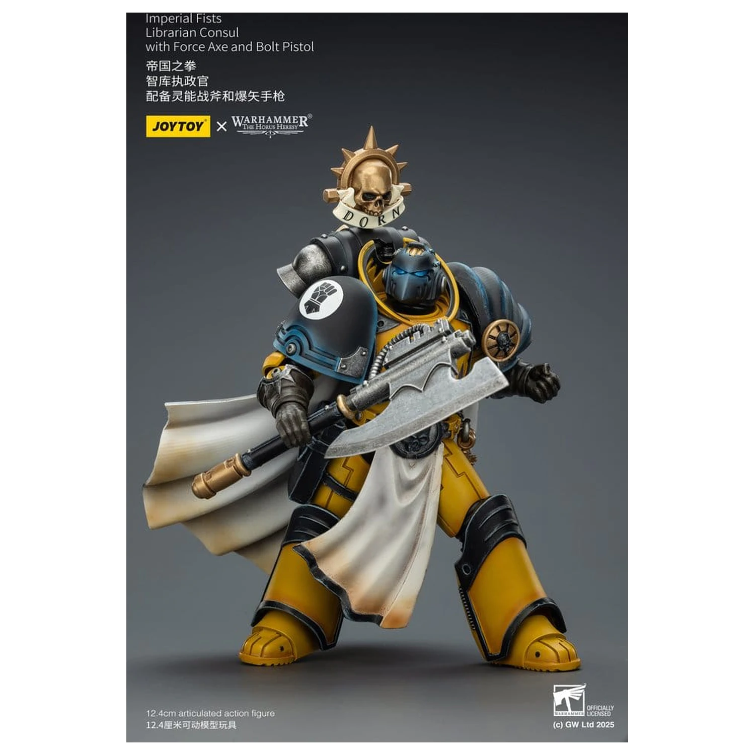Warhammer Imperial Fists Action Figure Librarian Consul z toporem energetycznym i pistoletem Bolt, 12 cm zdjęcie produktu