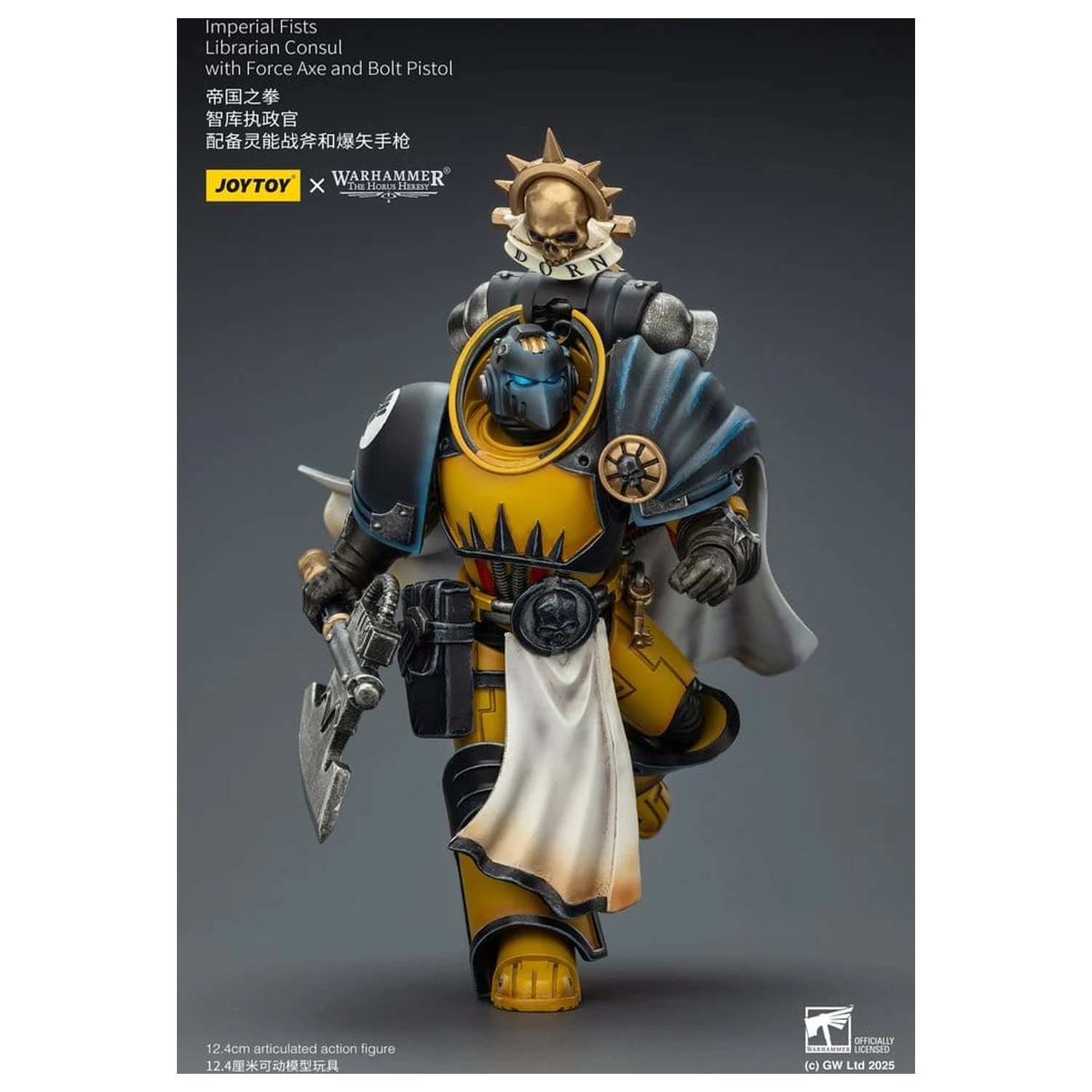 Warhammer Imperial Fists Action Figure Librarian Consul z toporem energetycznym i pistoletem Bolt, 12 cm zdjęcie produktu