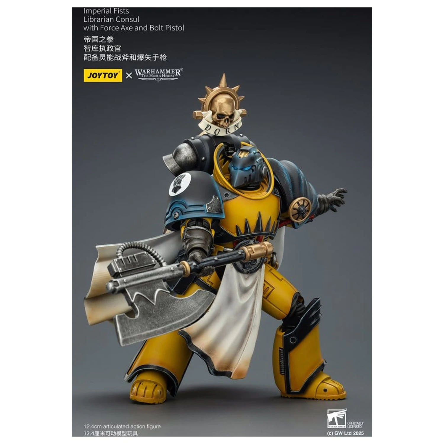 Warhammer Imperial Fists Action Figure Librarian Consul z toporem energetycznym i pistoletem Bolt, 12 cm zdjęcie produktu
