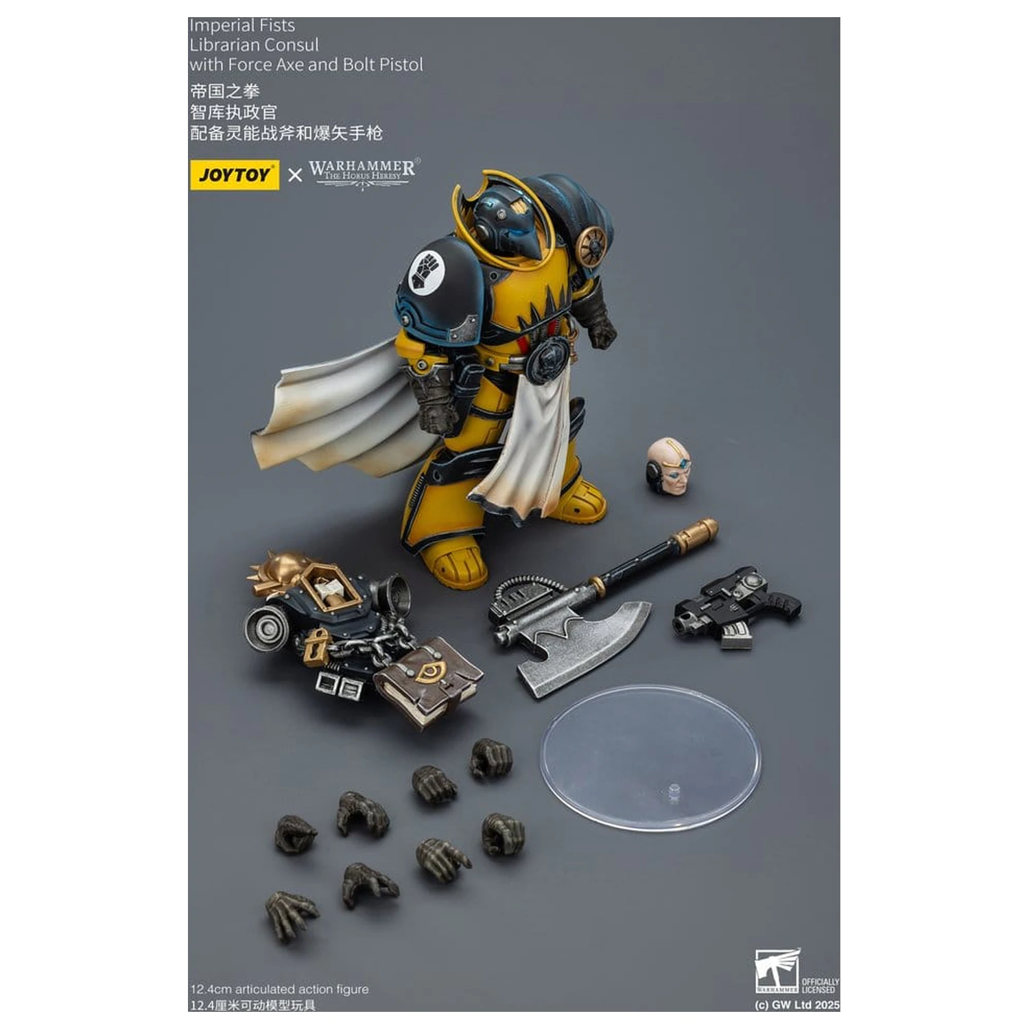 Warhammer Imperial Fists Action Figure Librarian Consul z toporem energetycznym i pistoletem Bolt, 12 cm zdjęcie produktu