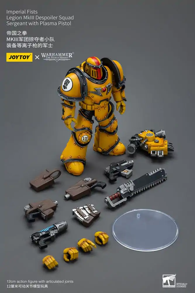 Warhammer The Horus Heresy Figurka Akcji 1/18 Imperial Fists Legion MkIII Despoiler Squad Sergeant z Plasma Pistol 12 cm zdjęcie produktu