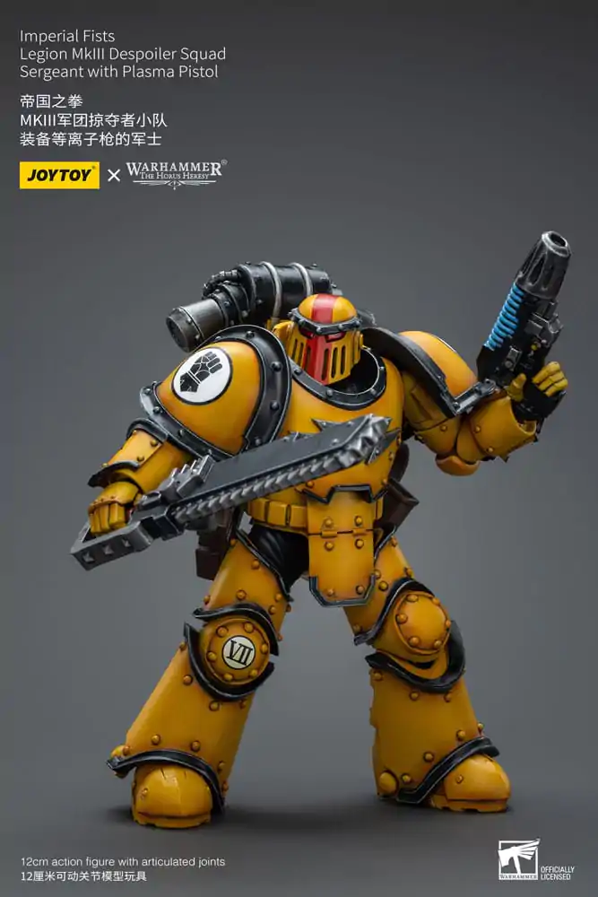 Warhammer The Horus Heresy Figurka Akcji 1/18 Imperial Fists Legion MkIII Despoiler Squad Sergeant z Plasma Pistol 12 cm zdjęcie produktu