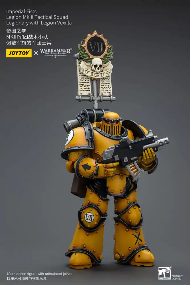 Warhammer The Horus Heresy Figurka Akcji 1/18 Imperial Fists Legion MkIII Tactical Squad Legionista z Legion Vexilla 12 cm zdjęcie produktu