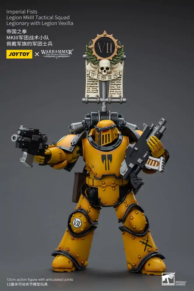 Warhammer The Horus Heresy Figurka Akcji 1/18 Imperial Fists Legion MkIII Tactical Squad Legionista z Legion Vexilla 12 cm zdjęcie produktu