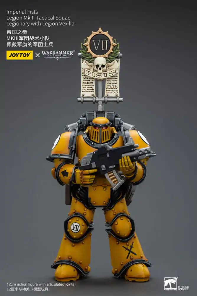 Warhammer The Horus Heresy Figurka Akcji 1/18 Imperial Fists Legion MkIII Tactical Squad Legionista z Legion Vexilla 12 cm zdjęcie produktu