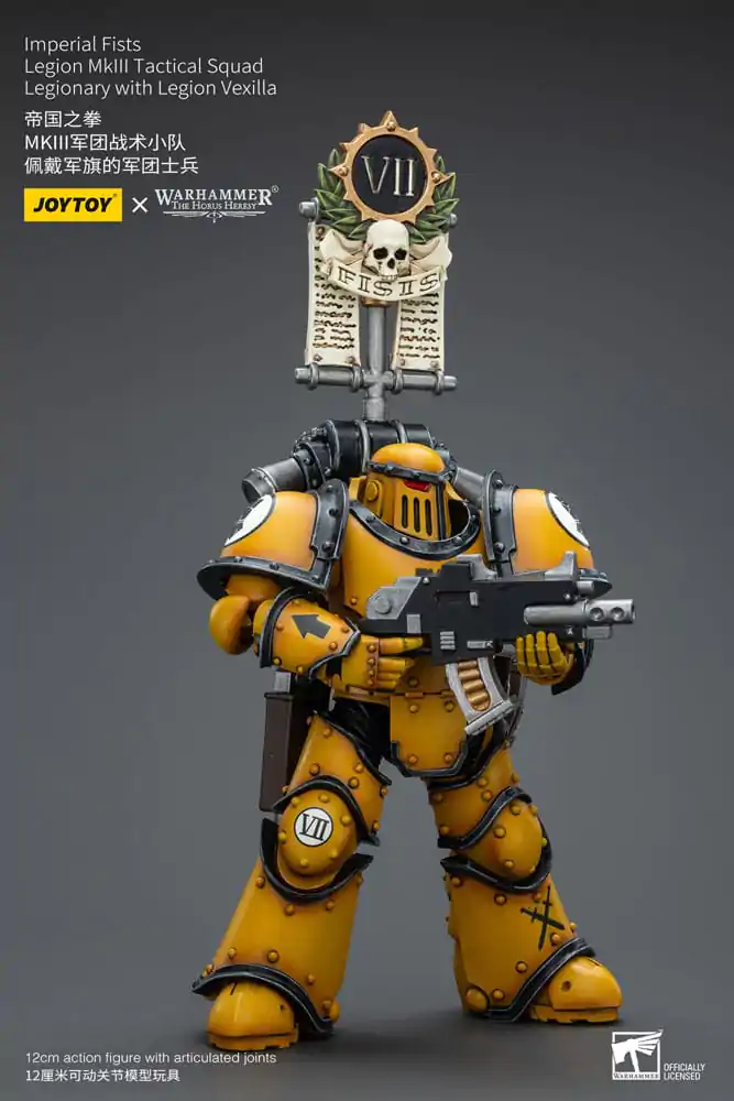 Warhammer The Horus Heresy Figurka Akcji 1/18 Imperial Fists Legion MkIII Tactical Squad Legionista z Legion Vexilla 12 cm zdjęcie produktu