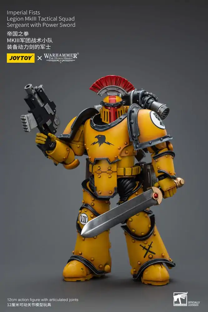 Warhammer The Horus Heresy Figurka Akcji 1/18 Imperial Fists Legion MkIII Tactical Squad Sergeant z Power Sword 12 cm zdjęcie produktu