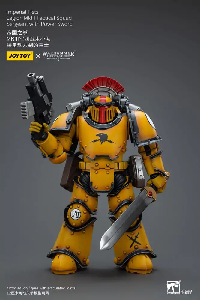 Warhammer The Horus Heresy Figurka Akcji 1/18 Imperial Fists Legion MkIII Tactical Squad Sergeant z Power Sword 12 cm zdjęcie produktu