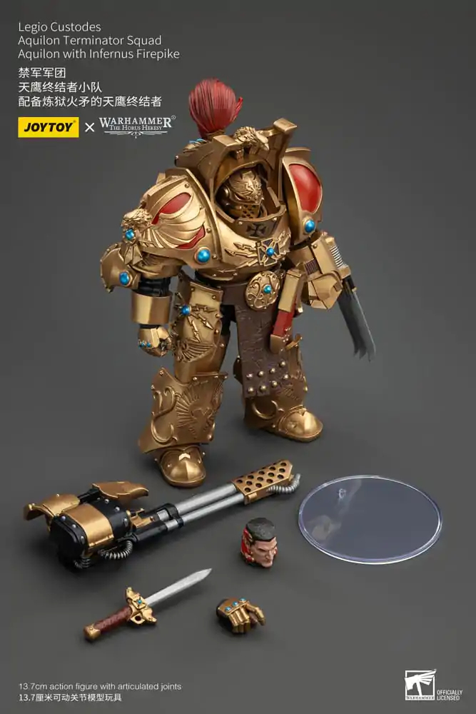 Warhammer The Horus Heresy Figurka Akcji 1/18 Legio Custodes Aquilon Terminator Squad Aquilon z Infernus Firepike 14 cm zdjęcie produktu