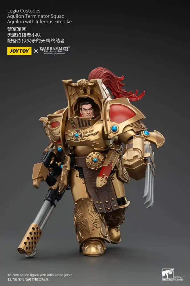 Warhammer The Horus Heresy Figurka Akcji 1/18 Legio Custodes Aquilon Terminator Squad Aquilon z Infernus Firepike 14 cm zdjęcie produktu