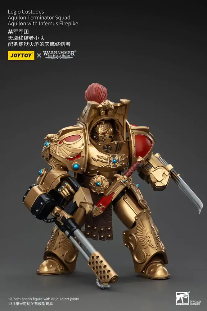 Warhammer The Horus Heresy Figurka Akcji 1/18 Legio Custodes Aquilon Terminator Squad Aquilon z Infernus Firepike 14 cm zdjęcie produktu