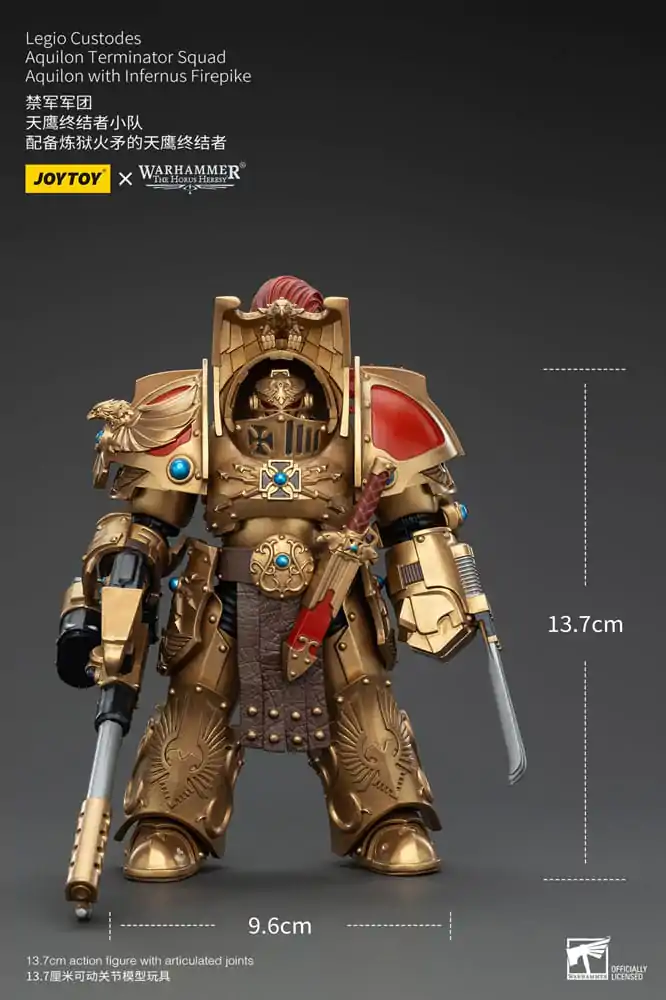 Warhammer The Horus Heresy Figurka Akcji 1/18 Legio Custodes Aquilon Terminator Squad Aquilon z Infernus Firepike 14 cm zdjęcie produktu