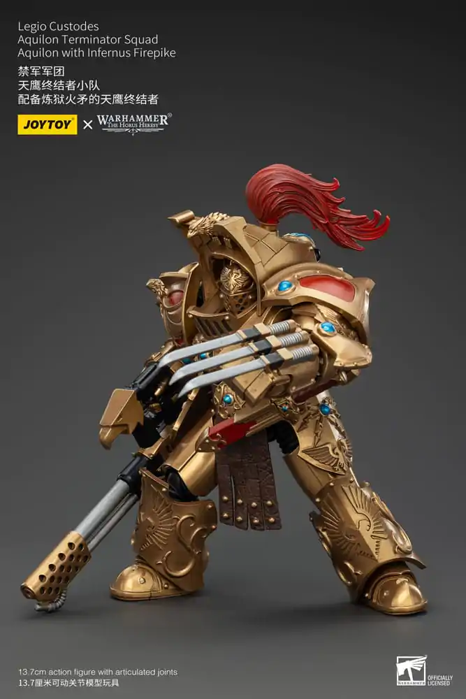 Warhammer The Horus Heresy Figurka Akcji 1/18 Legio Custodes Aquilon Terminator Squad Aquilon z Infernus Firepike 14 cm zdjęcie produktu