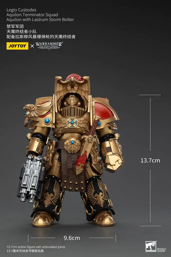 Warhammer The Horus Heresy Figurka Akcji 1/18 Legio Custodes Aquilon Terminator Squad Aquilon z Lastrum Storm Bolter 14 cm zdjęcie produktu