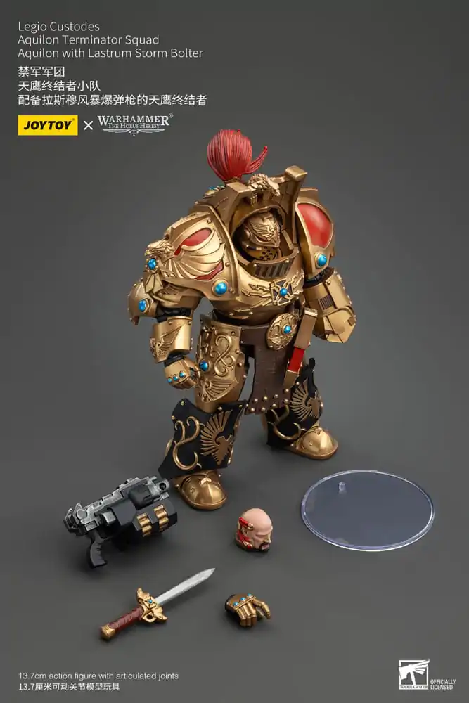 Warhammer The Horus Heresy Figurka Akcji 1/18 Legio Custodes Aquilon Terminator Squad Aquilon z Lastrum Storm Bolter 14 cm zdjęcie produktu