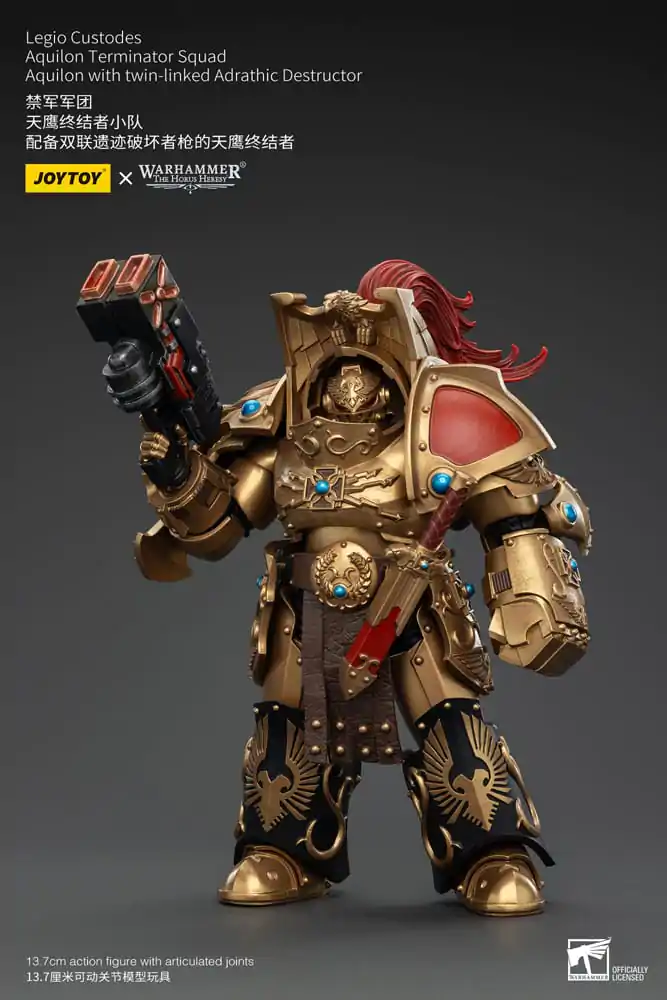 Warhammer The Horus Heresy Figurka Akcji 1/18 Legio Custodes Aquilon Terminator Squad Aquilon z Twin-Linked Adrathic Destructor 14 cm zdjęcie produktu