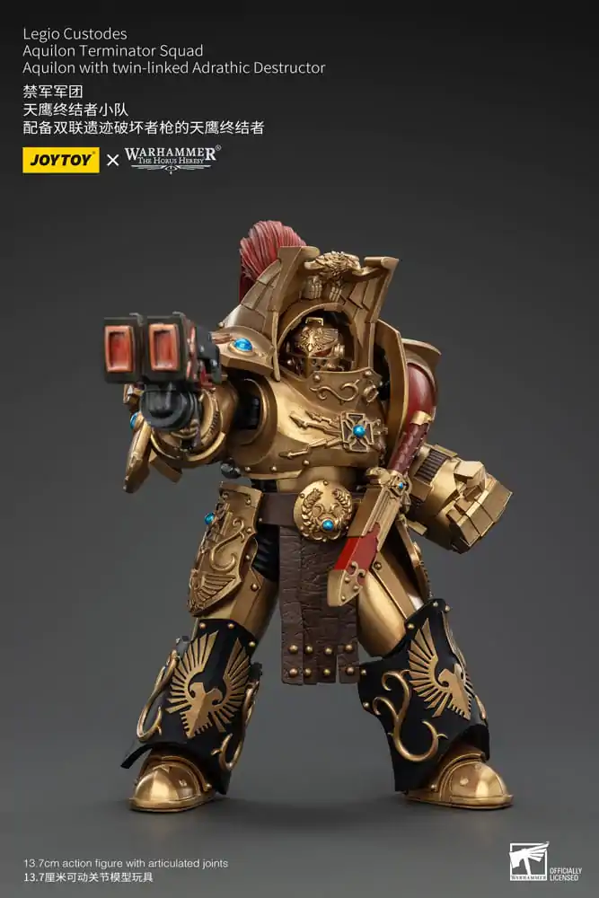 Warhammer The Horus Heresy Figurka Akcji 1/18 Legio Custodes Aquilon Terminator Squad Aquilon z Twin-Linked Adrathic Destructor 14 cm zdjęcie produktu